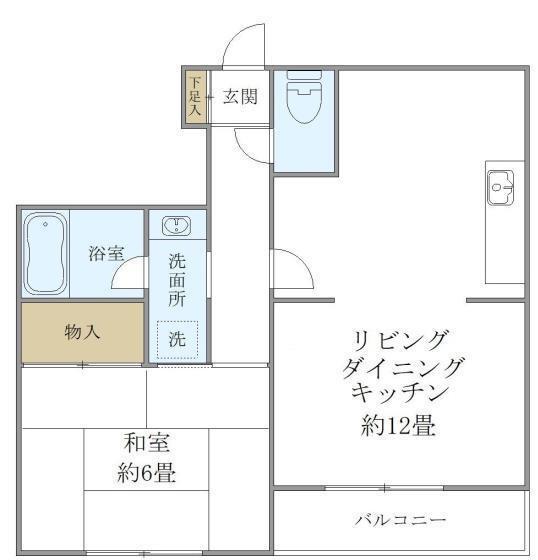 クレル洸雙(1LDK/2階)の間取り写真