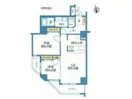 朝日クレス・パリオ西落合(2LDK/8階)の間取り写真