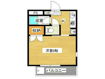 ジュネパレス津田沼15(1K/3階)の間取り写真