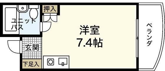 リヴラン西原(ワンルーム/2階)の間取り写真