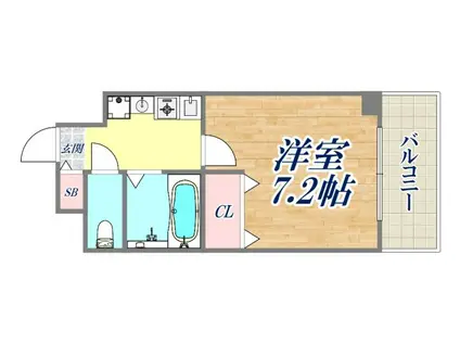 エスポワール三宮パートⅡ(1K/7階)の間取り写真