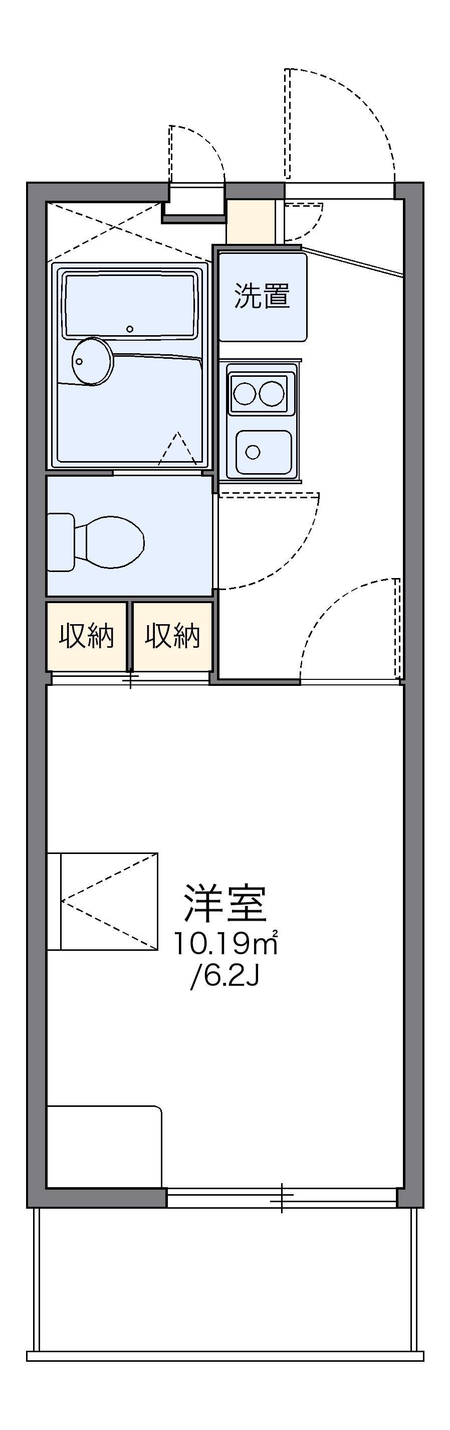 レオパレス原田(1K/2階)の間取り写真