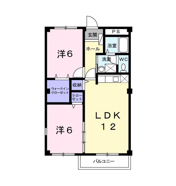 サンリジェール(2LDK/1階)の間取り写真