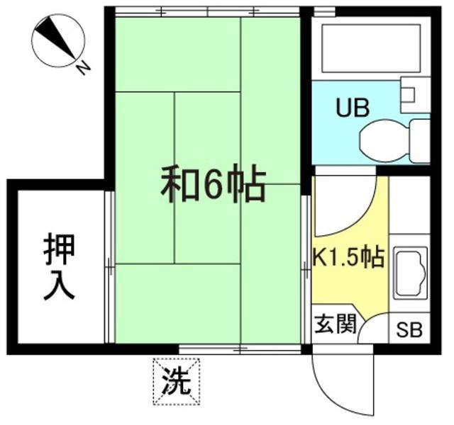 コーポ富紀(1K/2階)の間取り写真