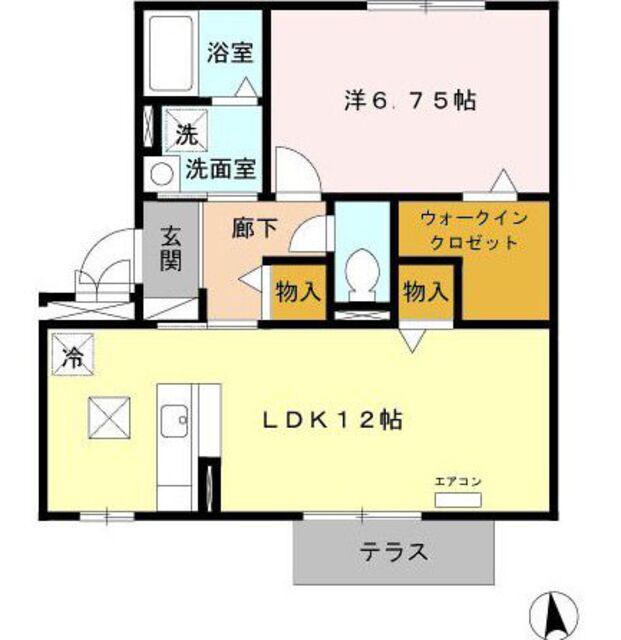 ホープM I・II(1LDK/1階)の間取り写真