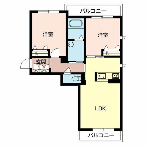 ベレオコスモ(2LDK/1階)の間取り写真