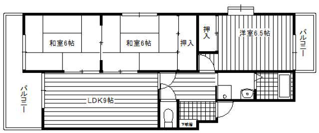 シャイニングコンポN(3LDK/4階)の間取り写真