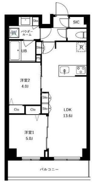 アーバンパーク船堀II(2LDK/5階)の間取り写真