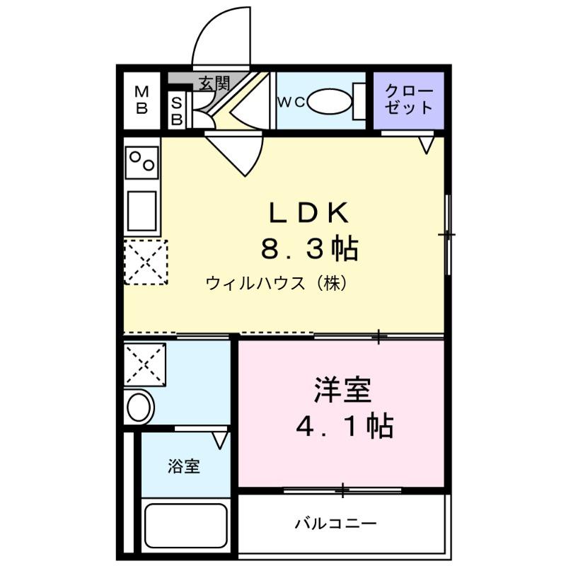 GRAND SUWA(1LDK/1階)の間取り写真