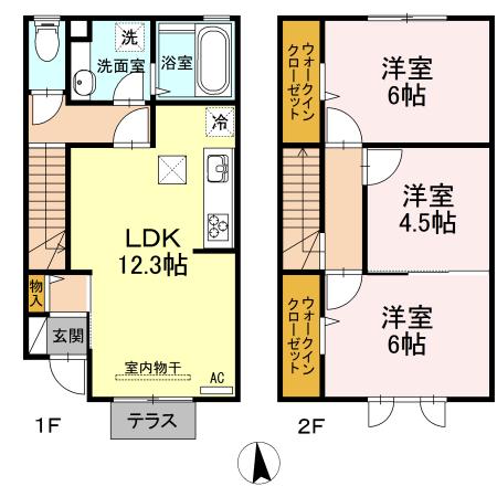 クイーンズヴィラIV(3LDK/1階)の間取り写真