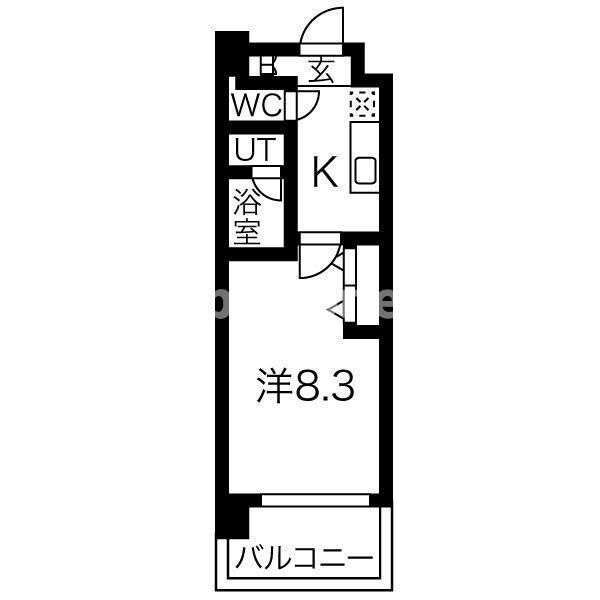 スプランディッド新大阪III(1K/7階)の間取り写真