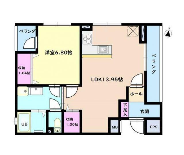 GRAND ETE(1LDK/2階)の間取り写真