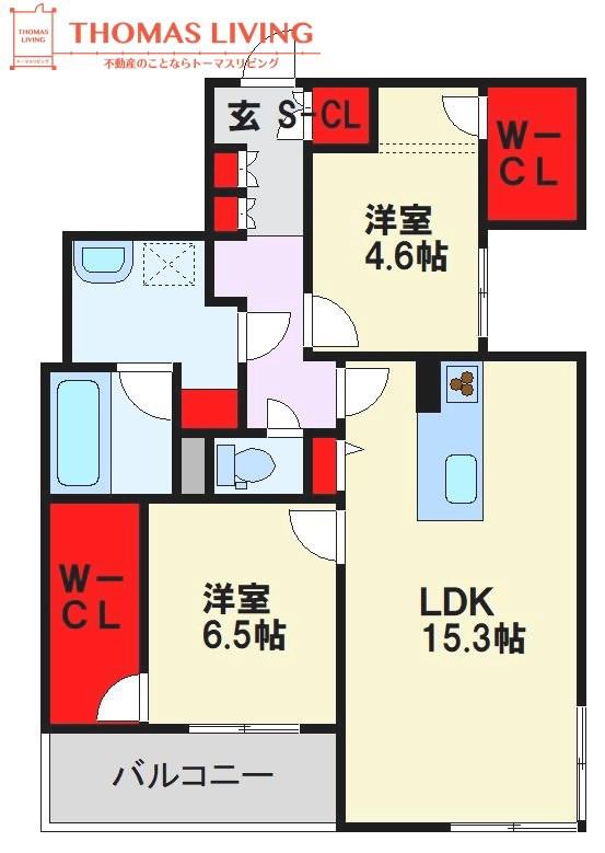  シャーメゾンKREIS&LILI(2LDK/3階)の間取り写真