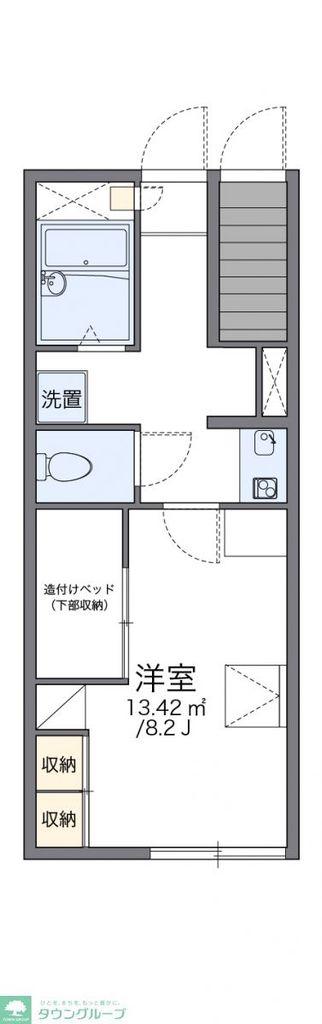 レオパレスグリーンヒル古宮(1K/1階)の間取り写真