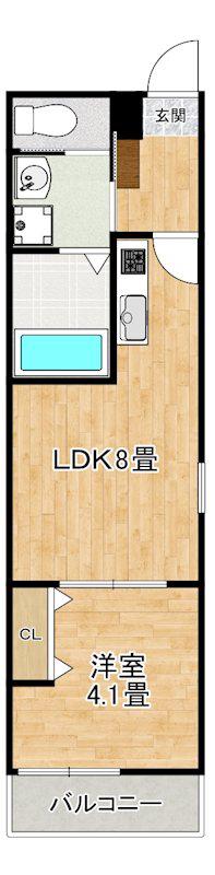 KS ノース PLASE(1LDK/1階)の間取り写真