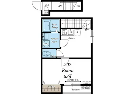 リブリ・FELICE国立(1DK/2階)の間取り写真