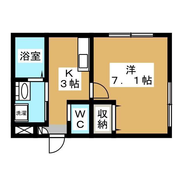 ディアコート南行徳(1K/3階)の間取り写真