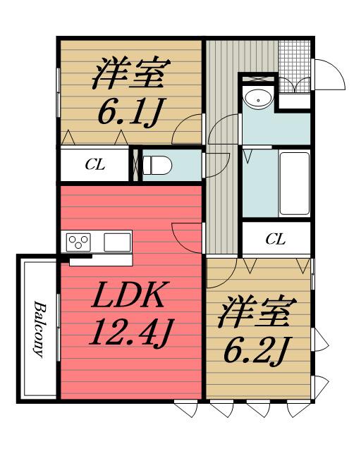 ロマージュさくら(2LDK/3階)の間取り写真
