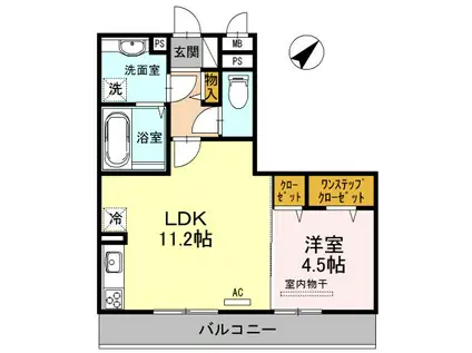 シャバーニ(1LDK/3階)の間取り写真
