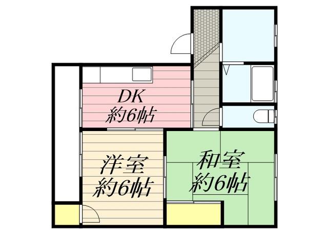 第三欣生荘(2DK/2階)の間取り写真