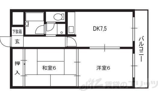 プルグランド(2DK/3階)の間取り写真