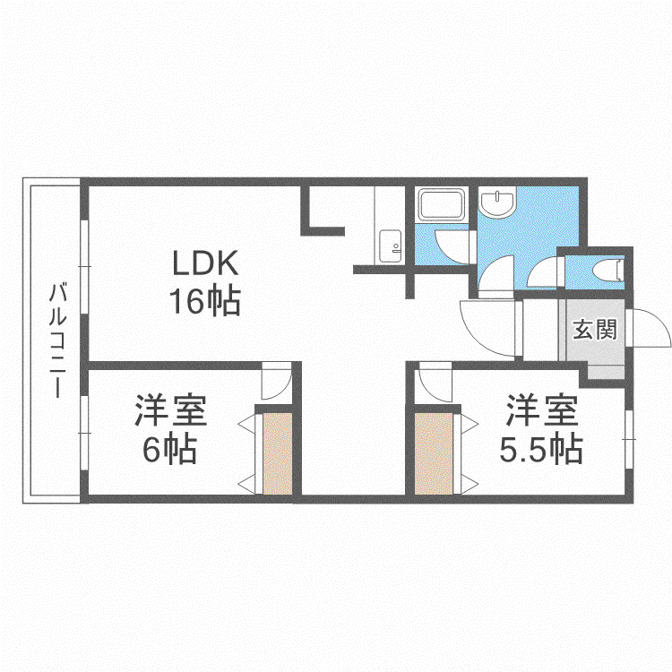 ミラネーゼ元町(2LDK/5階)の間取り写真