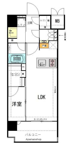 ミスモ天神(1LDK/9階)の間取り写真