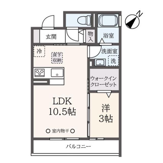 FREE(1LDK/1階)の間取り写真