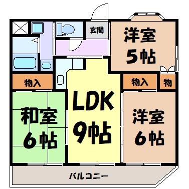 リバティーハウス昭和(3DK/1階)の間取り写真