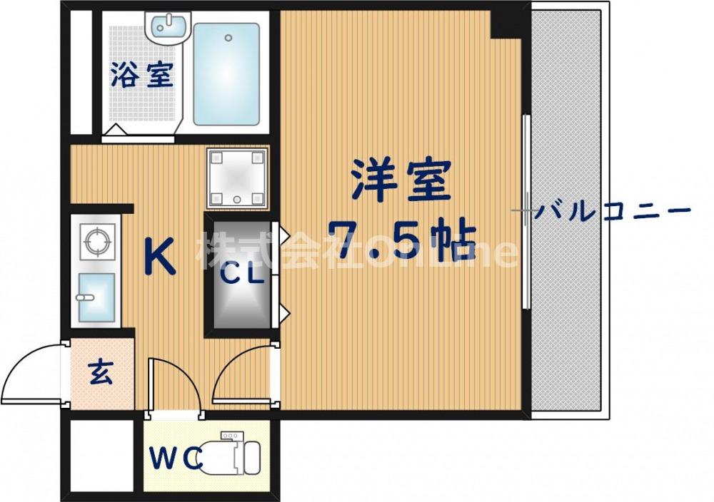 フレックス花園(1K/2階)の間取り写真