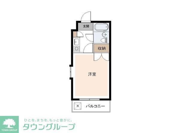 ロイヤルシティ壱番館(ワンルーム/2階)の間取り写真
