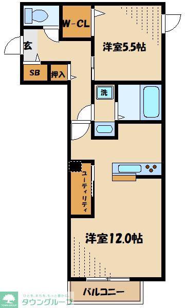 LA TOUR南橋本(1LDK/3階)の間取り写真