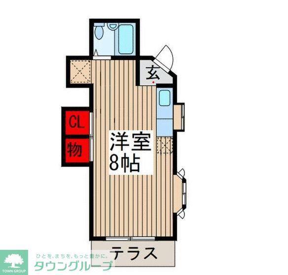 ニュールーミー(ワンルーム/1階)の間取り写真