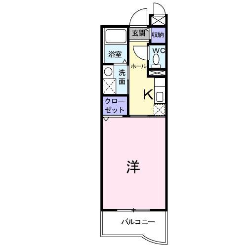 ベルフローレ(1K/2階)の間取り写真