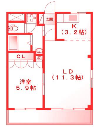 BLUE-RAY SEILAN(1LDK/1階)の間取り写真
