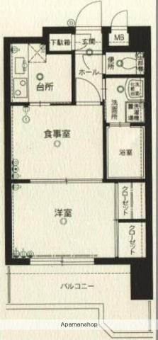 エステートマンション赤坂けやき通(1LDK/1階)の間取り写真