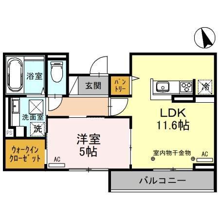 ルミナス掛尾町(1LDK/3階)の間取り写真