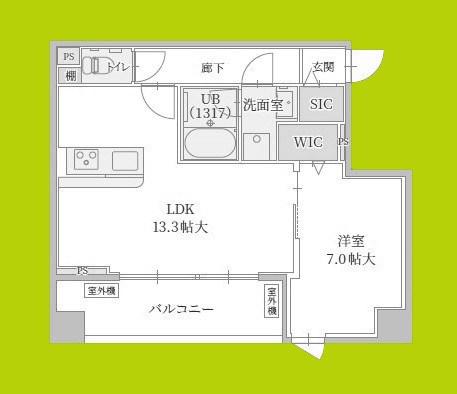ル・モベイ天神橋(1LDK/5階)の間取り写真