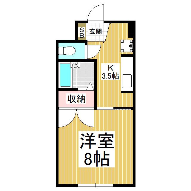 リバーサイド千(1K/1階)の間取り写真