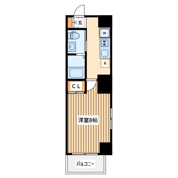 エアータワー横濱伊勢佐木町(1K/8階)の間取り写真