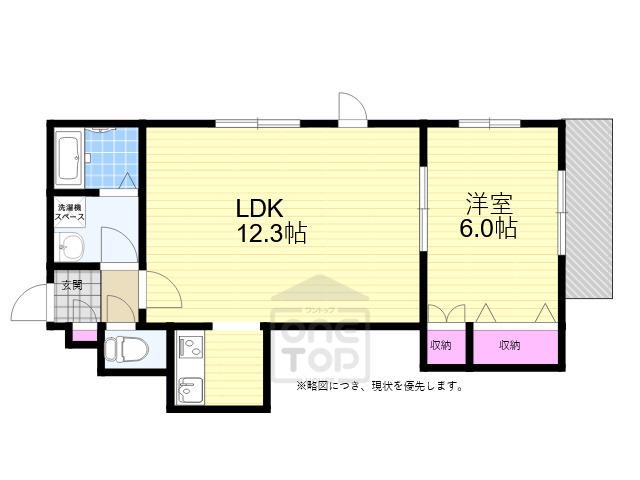 ラ・ルーチェ 都島(1LDK/1階)の間取り写真