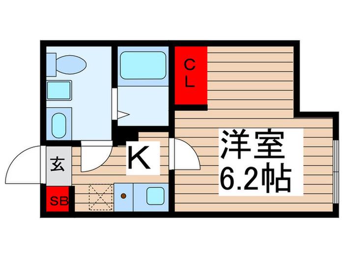 フローライト北千住(1K/2階)の間取り写真