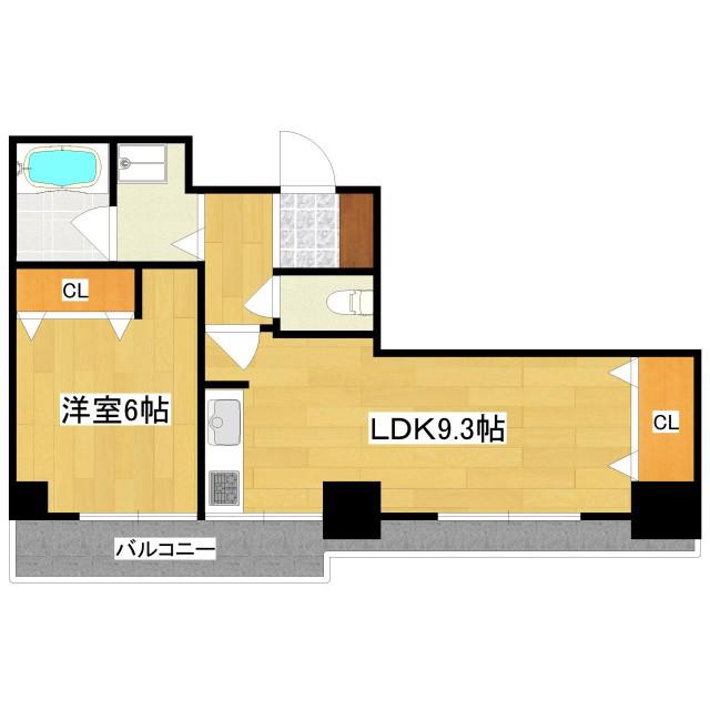 ライオンズマンション京都紫野(1LDK/8階)の間取り写真