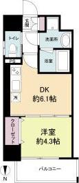 RIDGEガーデン江坂I(1DK/7階)の間取り写真