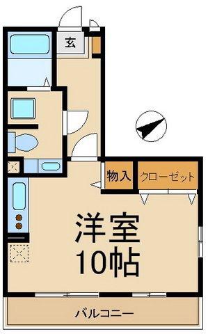 グラシューズ・M(ワンルーム/1階)の間取り写真