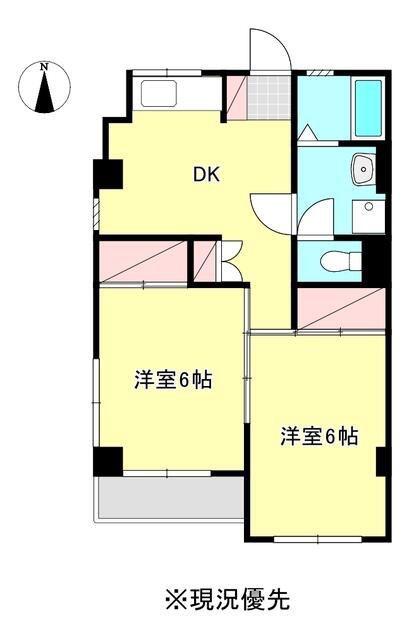 サンハイツ近藤(2DK/2階)の間取り写真