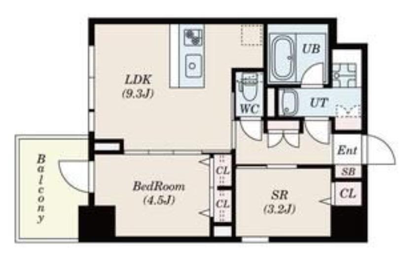 S-RESIDENCE福島DIVERSE(1SLDK/4階)の間取り写真