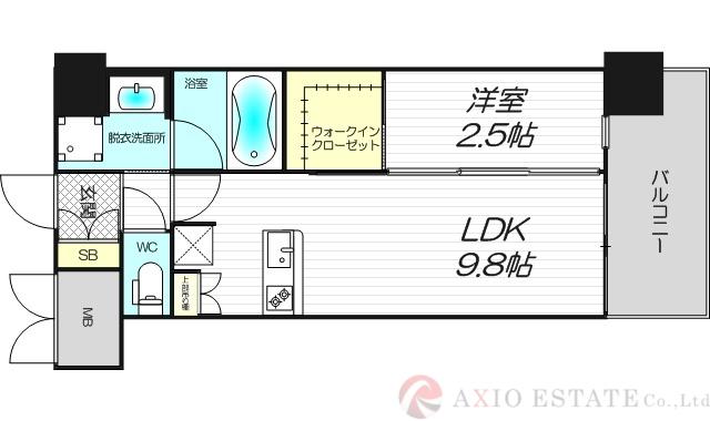 コンフォリア・リヴ淡路(1LDK/10階)の間取り写真