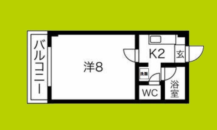 アベニューフロベール(1K/8階)の間取り写真