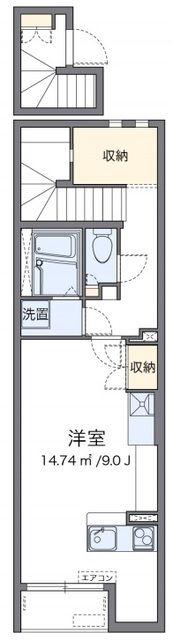 レオネクスト栄町記念公園(ワンルーム/2階)の間取り写真